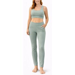 Zara seamless green workout legging and bra set small/Medium